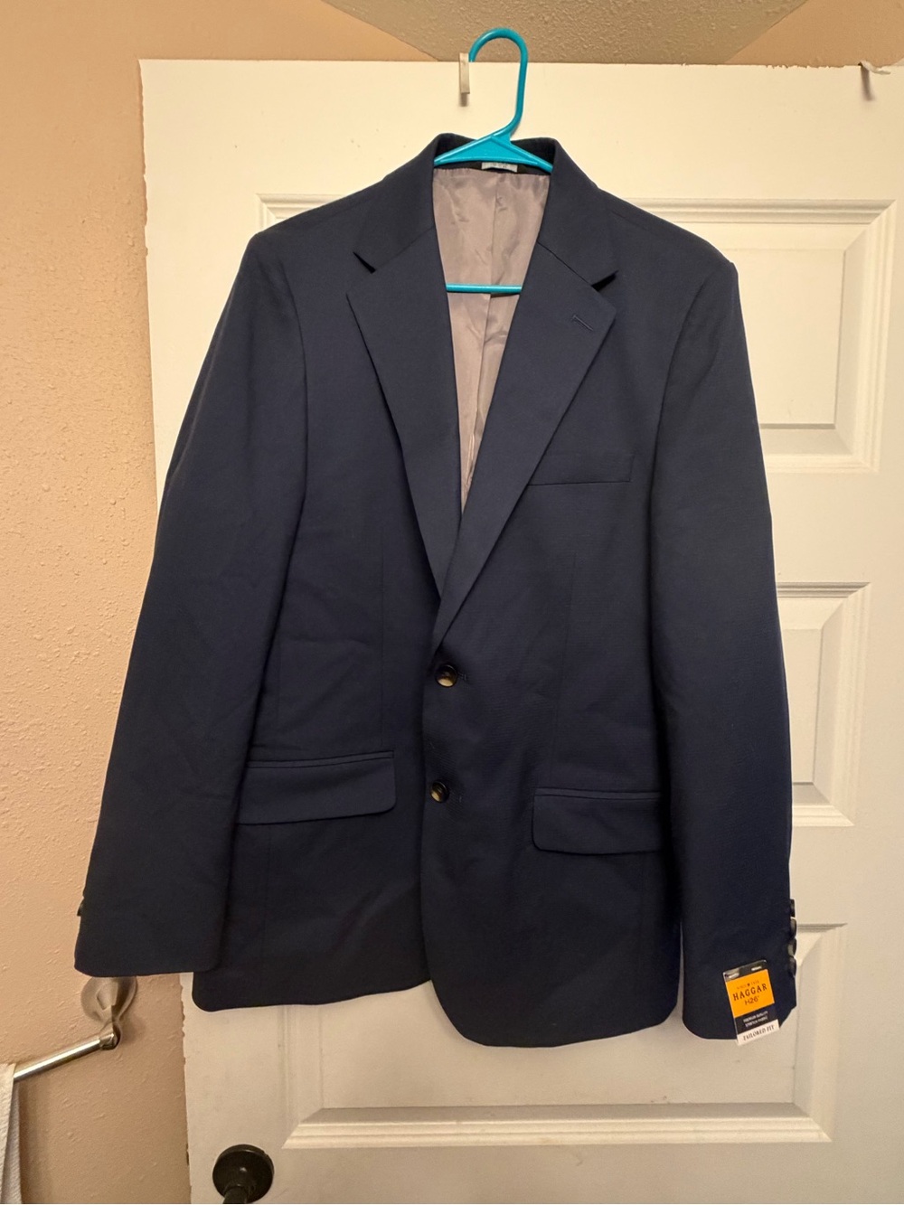 Haggar Navy Two-Button Tailored Blazer